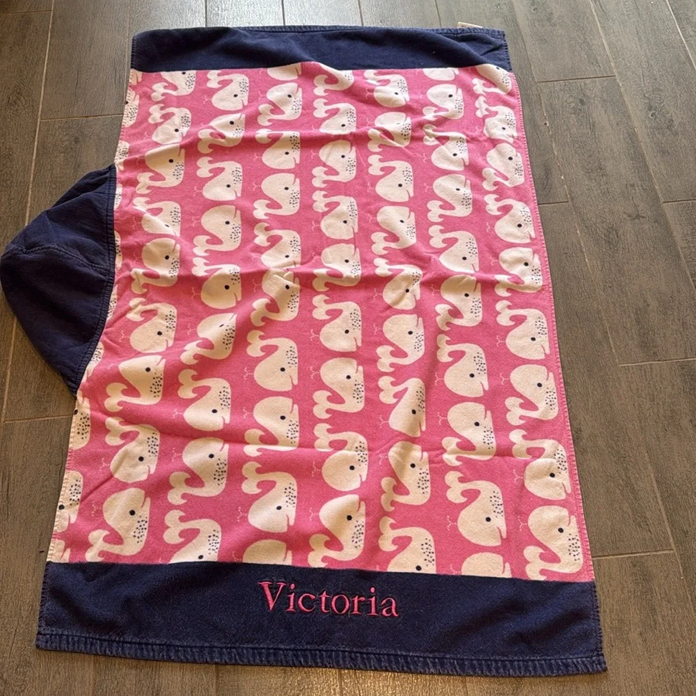 Pottery Barn Kids “Victoria” Whale Hooded Beach Pool Towel. Gently used